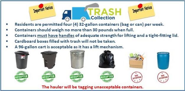 Important Notice Re Trash Collection (10-21)